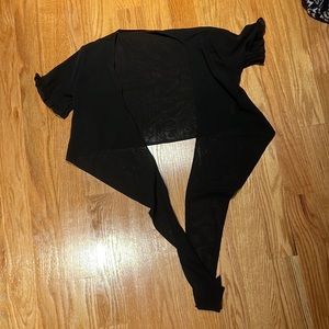 Black tie front crop top